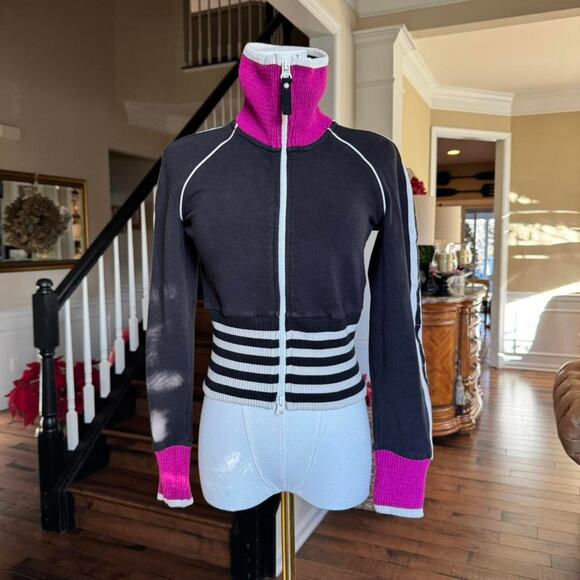 y2k bebe sport black zip up cropped jacket medium - Picture 2 of 5